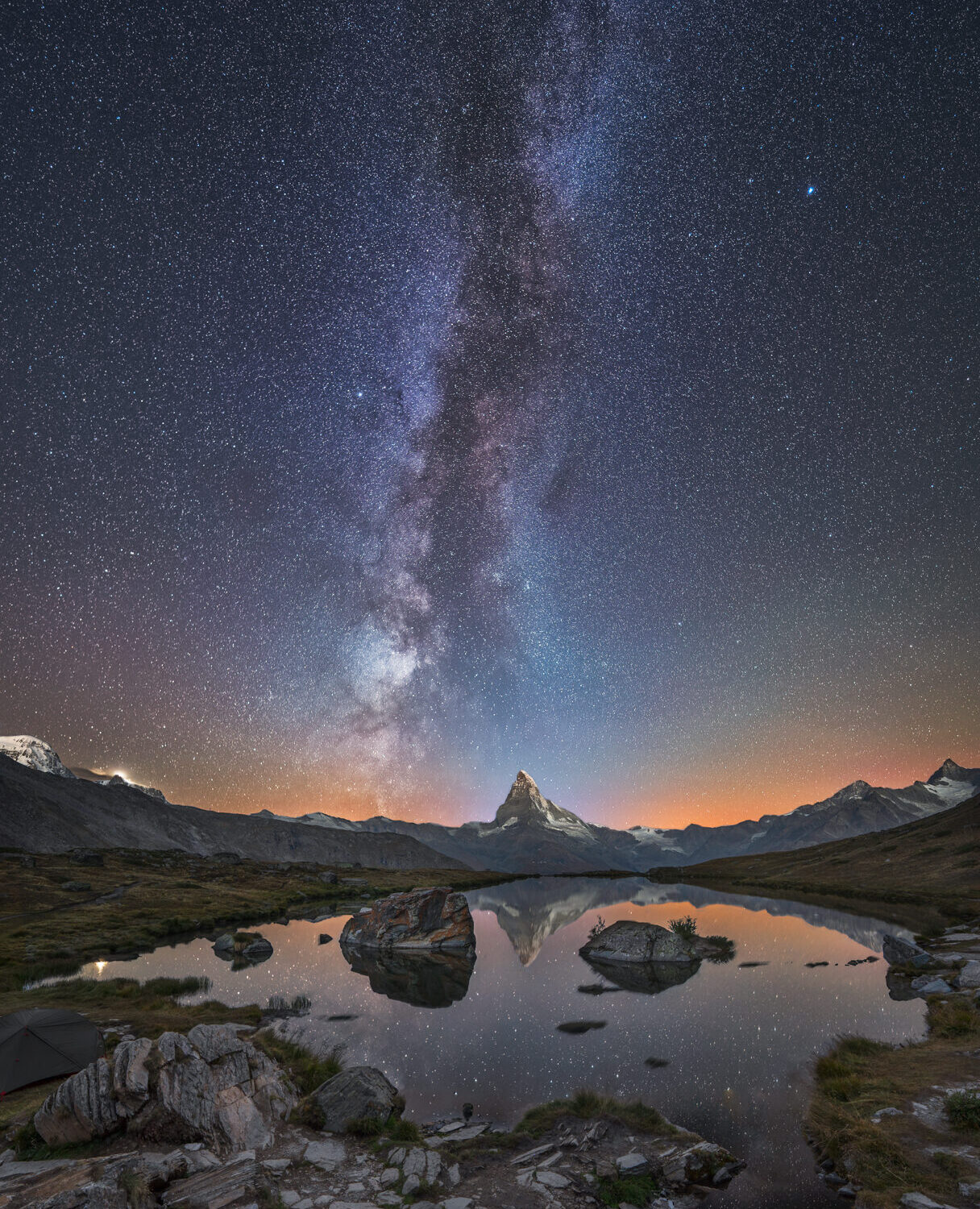 The landmark and the Milky Way